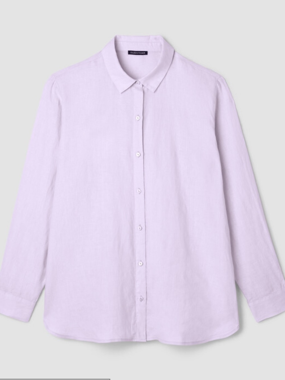Eileen Fisher Organic Handkerchief Linen Classic Collar Shirt- Light Lavender